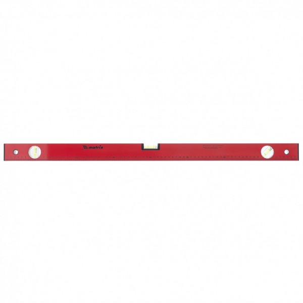 Уровень алюминиевый, 800 мм, 3 глазка, красный, линейка Matrix 33226