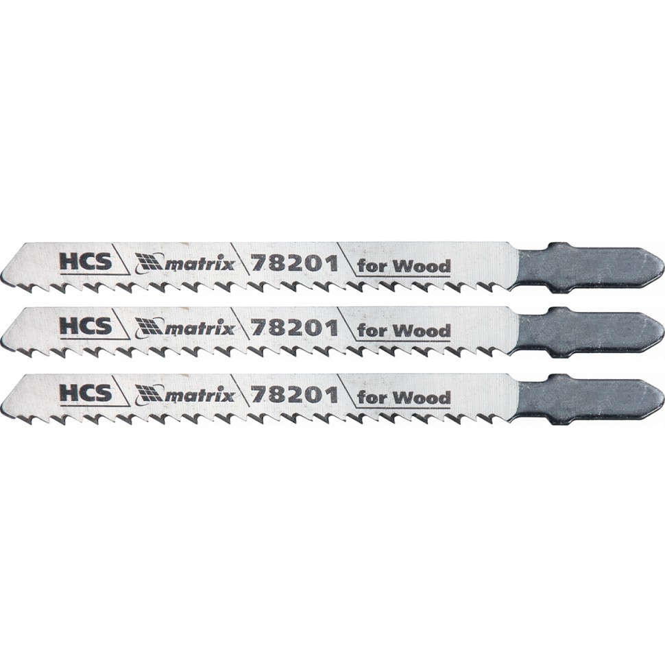 Полотна для электролобзика по дереву, 3 шт, T101B, 75 х 2.5 мм, HCS Matrix Professional 78201