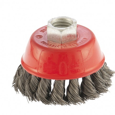 Щетка для УШМ, 65 мм, М14, чашка, крученая проволока 0.35 мм Matrix 74613