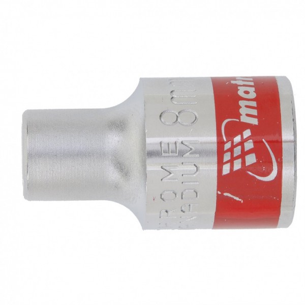 Головка торцевая, 8 мм, двенадцатигранная, CrV, под квадрат 1/2, хромированная Matrix 13676