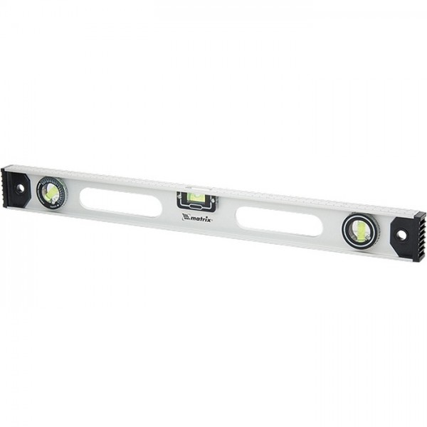 Уровень алюминиевый Рельс, 1200 мм, 3 глазка (1 поворотный) Matrix 34032