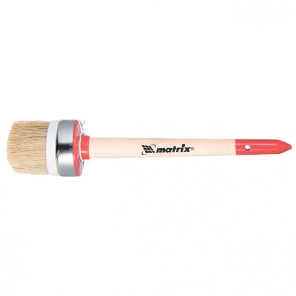 Кисть круглая, Профи №8 (35 мм), натуральная щетина, деревянная ручка MTX 82045