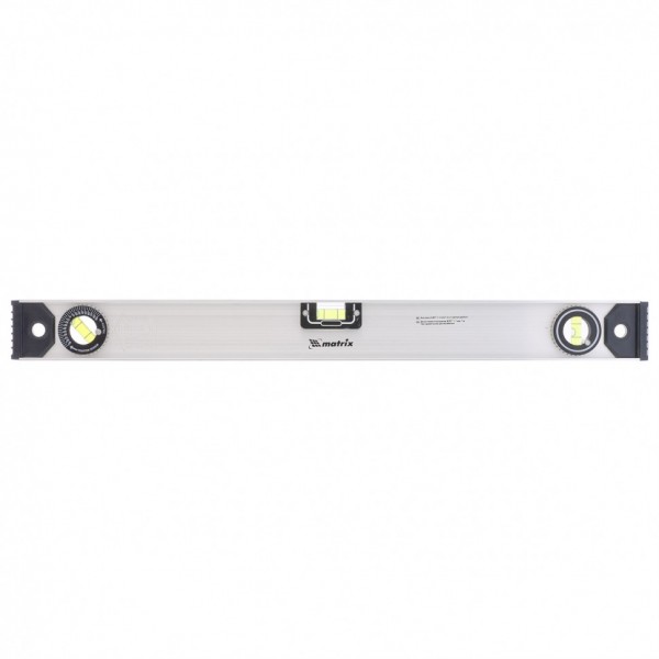 Уровень алюминиевый Рельс, 600 мм, 3 глазка (1 поворотный) Matrix 34023