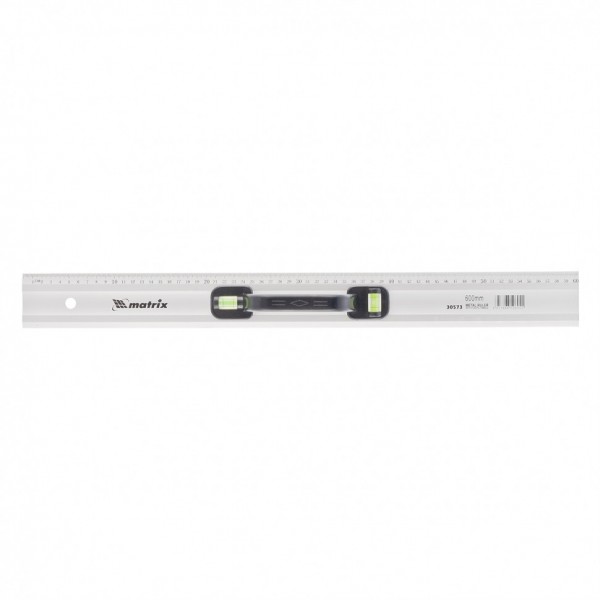 Линейка-уровень, 600 мм, металлическая, пластмассовая ручка 2 глазка Matrix 30573