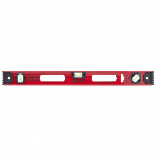 Уровень алюминиевый Рельс, 600 мм, 3 глазка, усиленный Matrix 34006