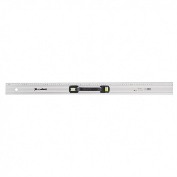 Линейка-уровень, 800 мм, металлическая, пластмассовая ручка 2 глазка Matrix 30575