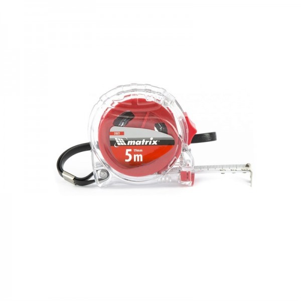 Рулетка Crystal,5 м х 19 мм,корпус из поликарбоната Matrix 31072