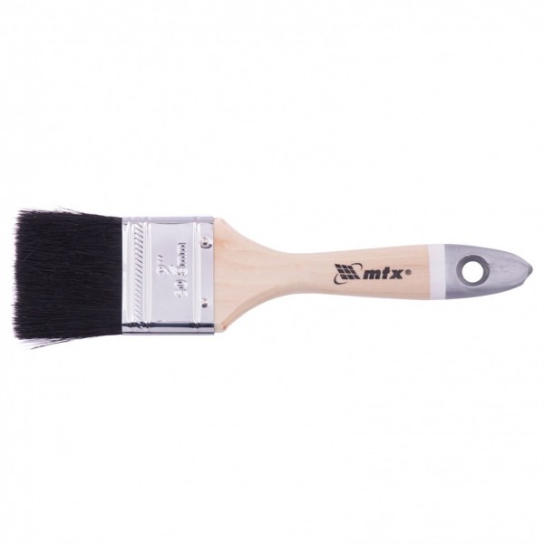 Кисть плоская, натуральная черная щетина, деревянная ручка 2 MTX 82631