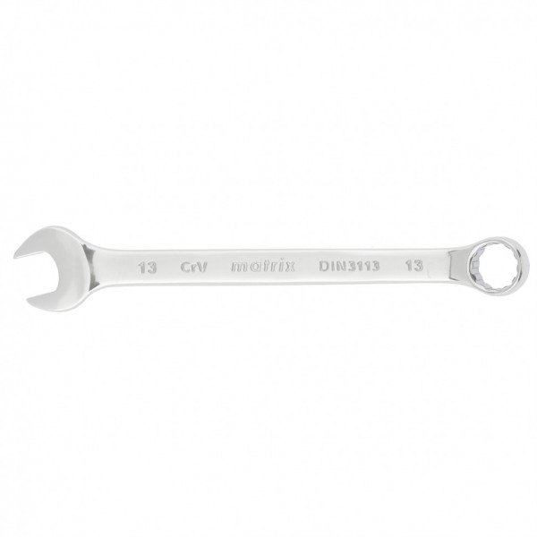 Ключ комбинированный, 13 мм, CrV, полированный хром Matrix 15157