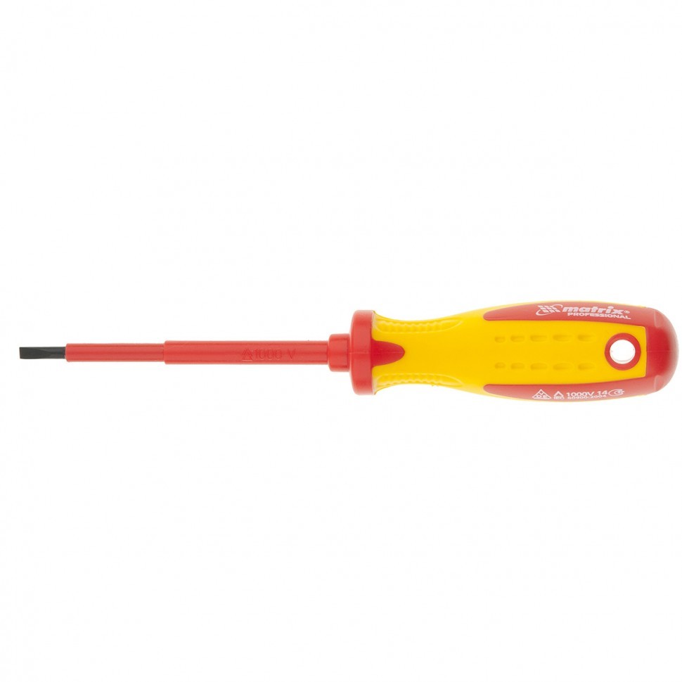 Отвертка Insulated, PH2 x 100 мм, CrMo, до 1000 В, двухкомпонентная рукоятка Matrix Professional 12928