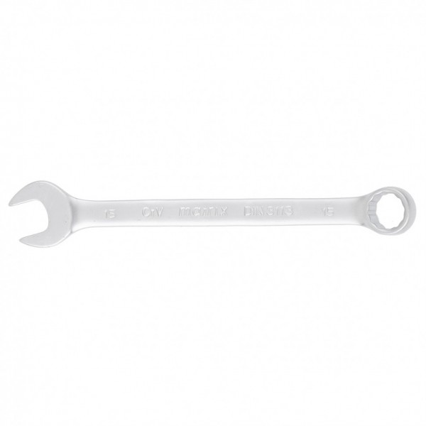 Ключ комбинированный, 15 мм, CrV, матовый хром Matrix 15111