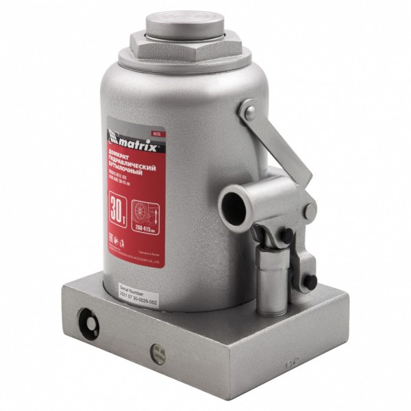 Домкрат гидравлический бутылочный, 30 т, высота подъема 260-415 мм Matrix 50735