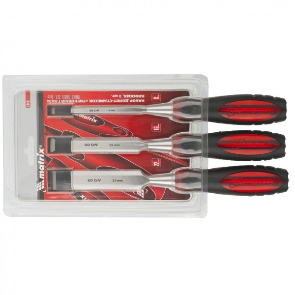 Набор долот-стамесок плоских Тигровый глаз, 3 шт, 8-16-22 мм Matrix 24431