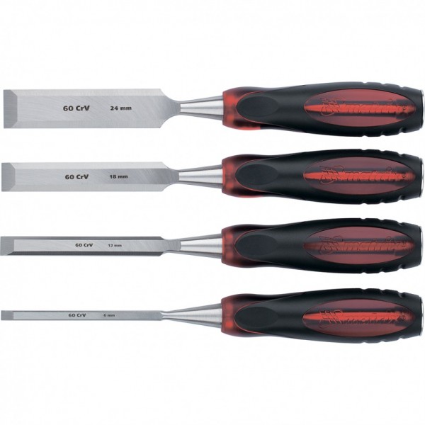 Набор долот-стамесок плоских Тигровый глаз, 4 шт, 6-12-18-24 мм Matrix 24432