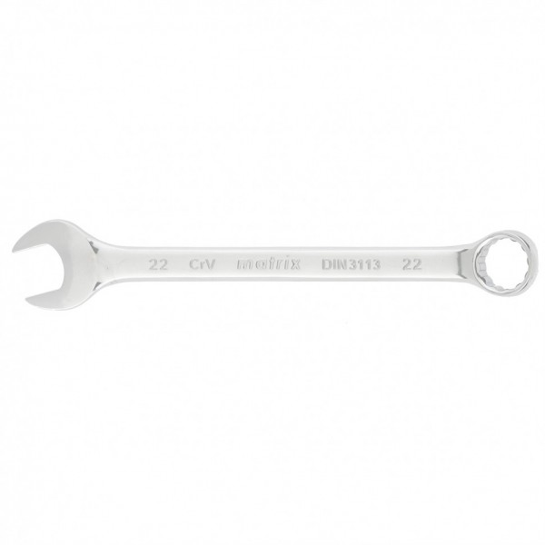 Ключ комбинированный, 22 мм, CrV, полированный хром Matrix 15166