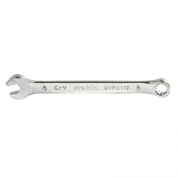 Ключ комбинированный, 6 мм, CrV, полированный хром Matrix 15150