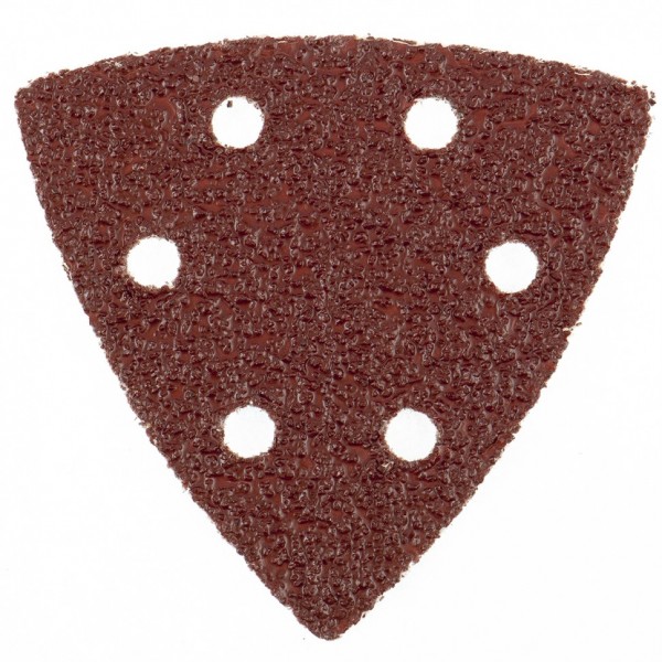 Треугольник абразивный на ворсовой подложке под липучку, перфорированный, P 24, 93 мм, 5 шт Matrix 73856