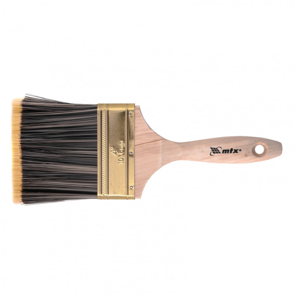 Кисть плоская Golden 4, искусственная щетина, деревянная ручка MTX 83228