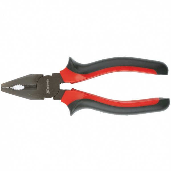 Плоскогубцы комбинированные Black Nickel, 180 мм, двухкомпонентные рукоятки Matrix 16980