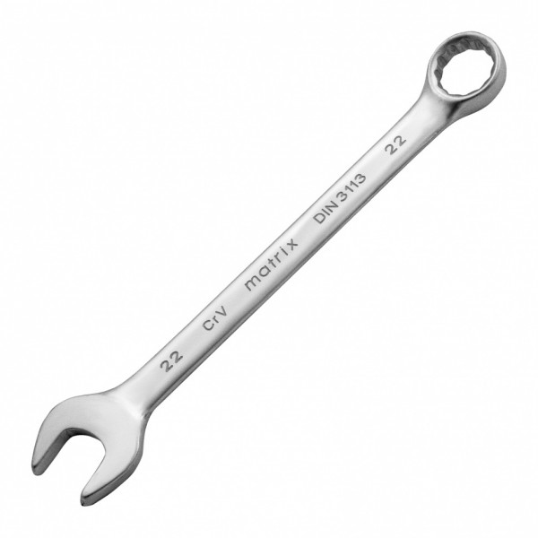 Ключ комбинированный, 22 мм, CrV, матовый хром Matrix 15118