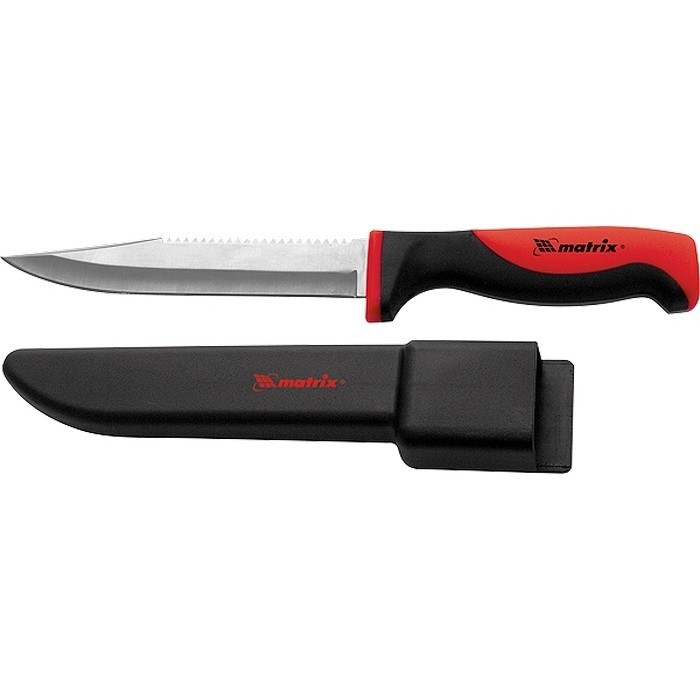 Нож рыбака FISHERMANS DREAM large, 150 мм, двухкомпонентная рукоятка, пластиковые ножны Matrix Kitchen 79116