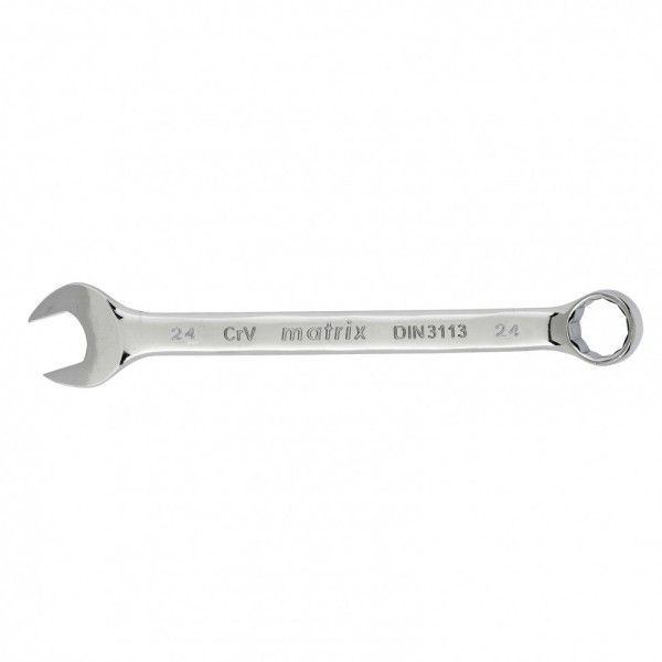 Ключ комбинированный, 24 мм, CrV, полированный хром Matrix 15169