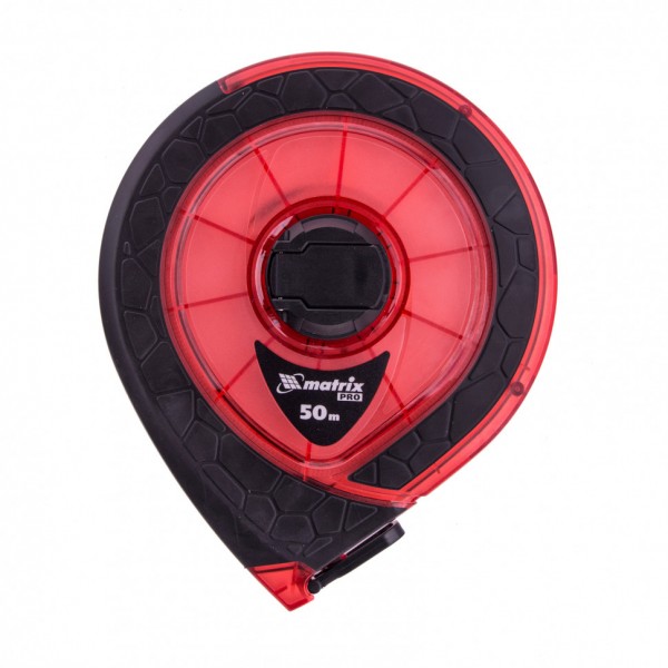 Рулетка геодезическая 50 м х 15 мм, закрытый корпус, фибергласовая лента, двусторонняя шкала, Pro Matrix 31272