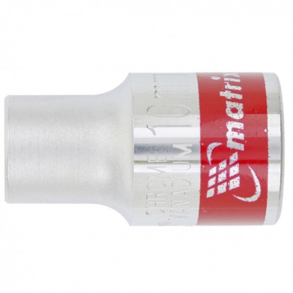 Головка торцевая, 10 мм, шестигранная, CrV, под квадрат 1/2, хромированная Matrix 13110