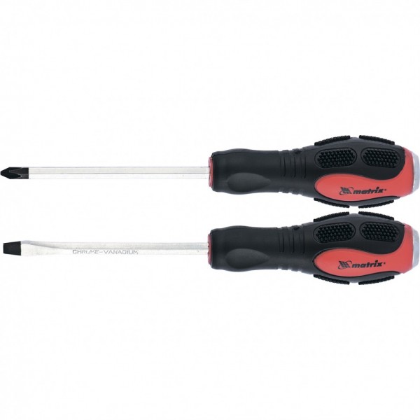 Набор ударных отверток 2 шт, PH2 х 100, SL6 х 100 CrV Matrix 19121