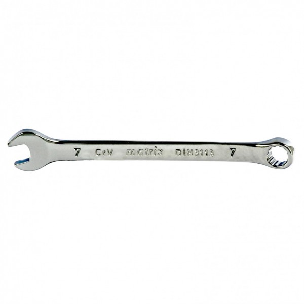 Ключ комбинированный, 7 мм, CrV, полированный хром Matrix 15151