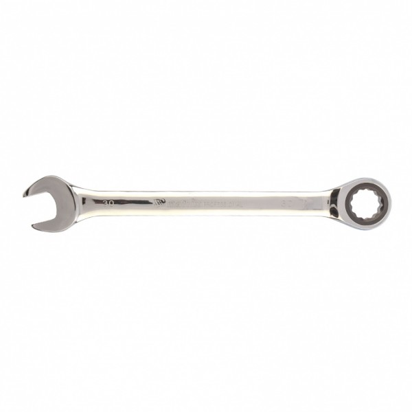 Ключ комбинированный трещоточный, 30 мм, CrV, зеркальный хром Matrix 14817