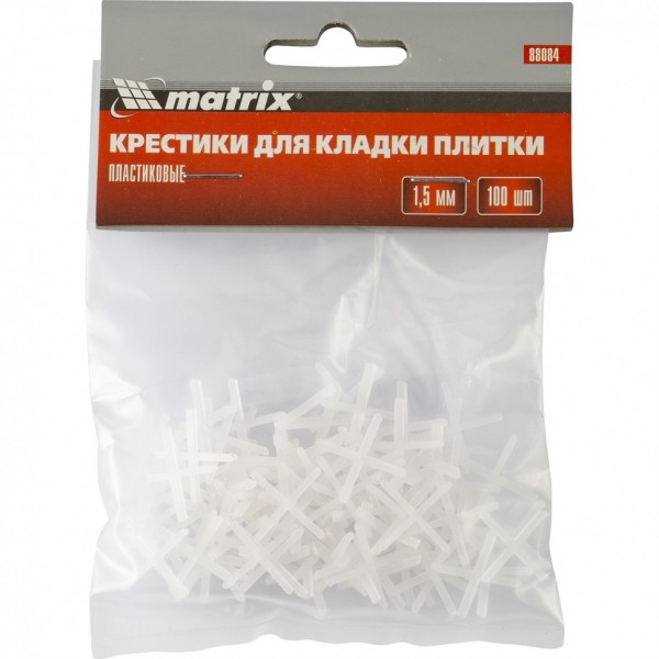 Крестики, 1.5 мм, для кладки плитки, 100 шт Matrix 88084