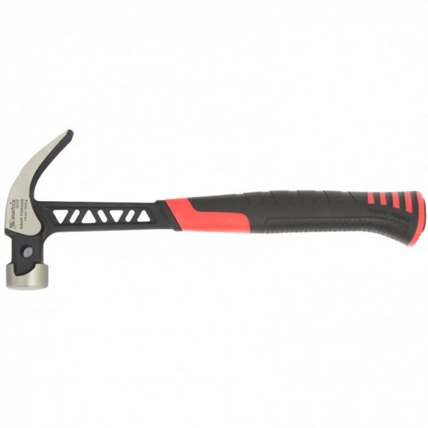 Молоток-гвоздодер, 450 г, цельнокованый, боек с магнитом, двухкомпонентная обрезиненная рукоятка Matrix Pro 10465