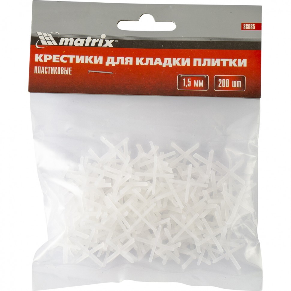 Крестики, 1.5 мм, для кладки плитки, 200 шт Matrix 88085