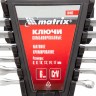 Набор ключей комбинированных, 6-17 мм, 6 шт, CrV, матовый хром Matrix 15402