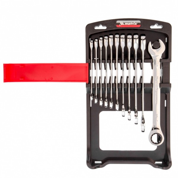Набор ключей комбинированных, трещоточных 11 шт. Matrix 14795