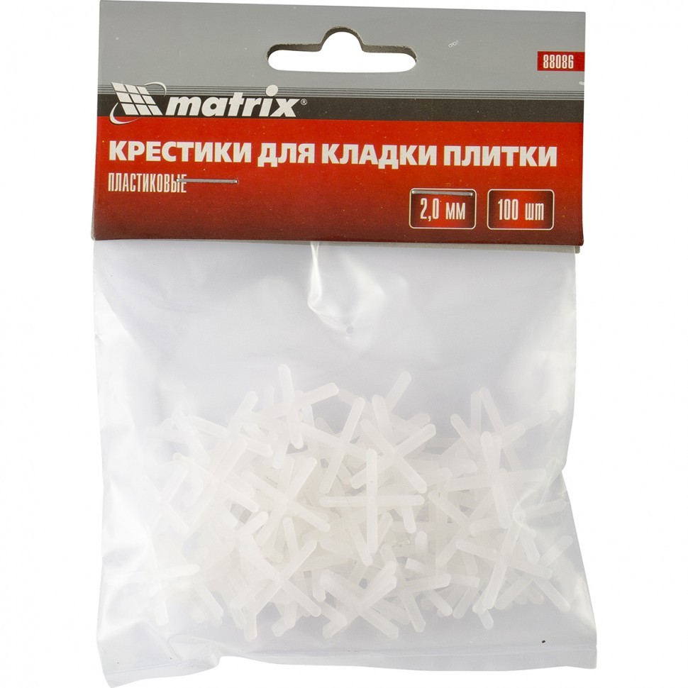 Крестики, 2.0 мм, для кладки плитки, 100 шт Matrix 88086