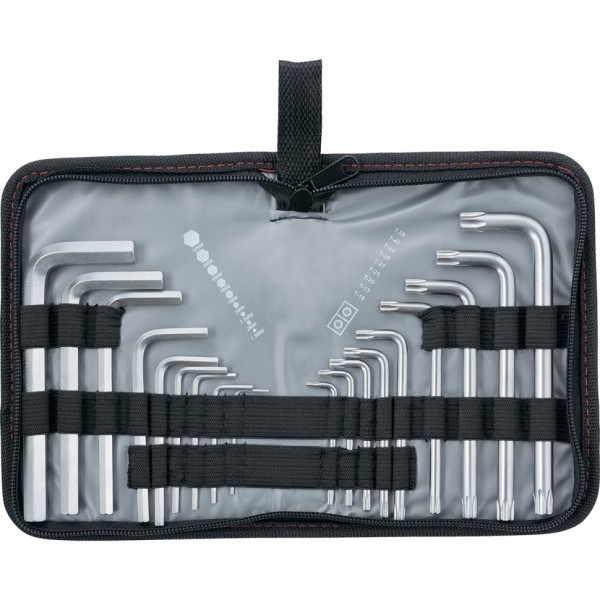 Набор ключей имбусовых HEX-Torx , 18 шт: HEX 1.5-10 мм, T10-T50, CrV, коротких, с сатиновым покрытием Matrix 12314