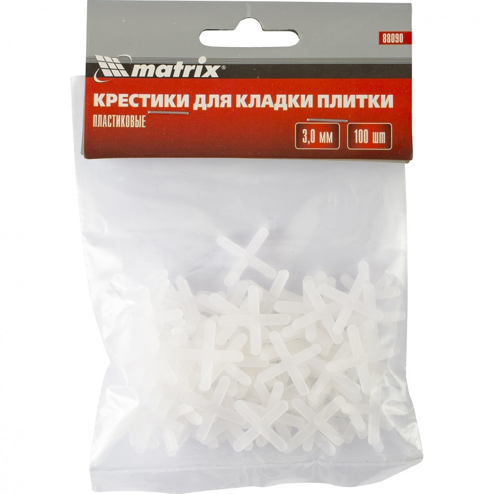 Крестики, 3.0 мм, для кладки плитки, 100 шт Matrix 88090