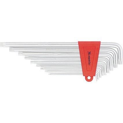 Набор ключей имбусовых Torx , 9 шт, T10-T50, CrV, экстра-длинные с сатинированным покрытием Matrix 12307