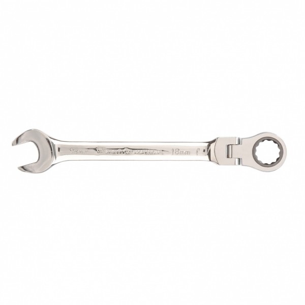 Ключ комбинированный трещоточный, 18 мм, CrV, шарнирный, зеркальный хром Matrix 14842