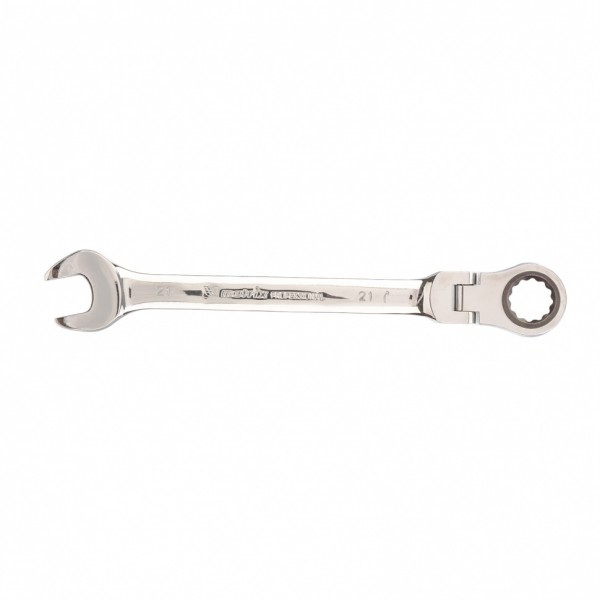 Ключ комбинированный трещоточный, 21 мм, CrV, шарнирный, зеркальный хром Matrix 14843