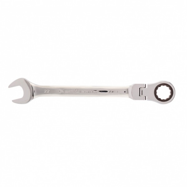 Ключ комбинированный трещоточный, 22 мм, CrV, шарнирный, зеркальный хром Matrix 14844