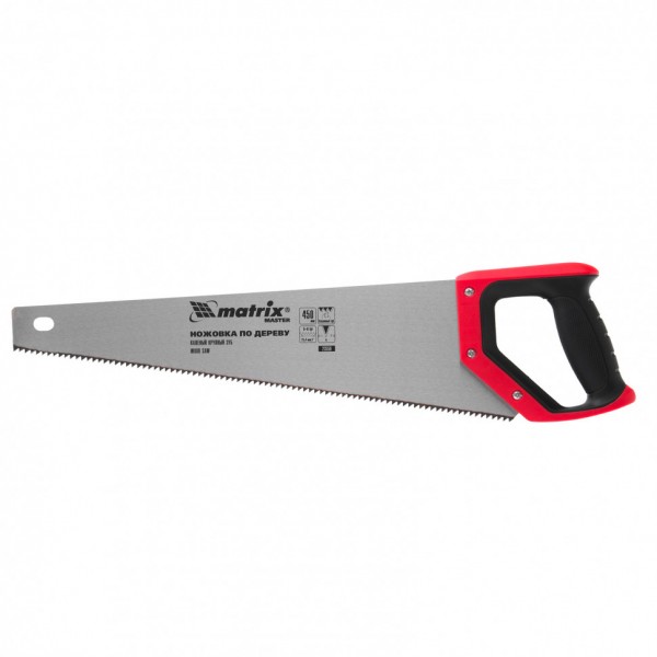 Ножовка по дереву, 500 мм, каленый зуб 3D, 11-12 TPI, трехкомпонентная рукоятка, Pro Matrix 23585
