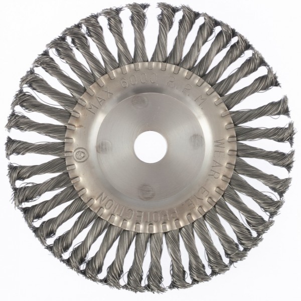 Щетка для УШМ 200 мм, посадка 22.2 мм, плоская, крученая проволока 0.5 мм Matrix 74638