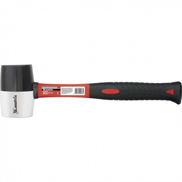 Киянка резиновая, 450 г, черно-белая резина, фибергласовая рукоятка Matrix 11171