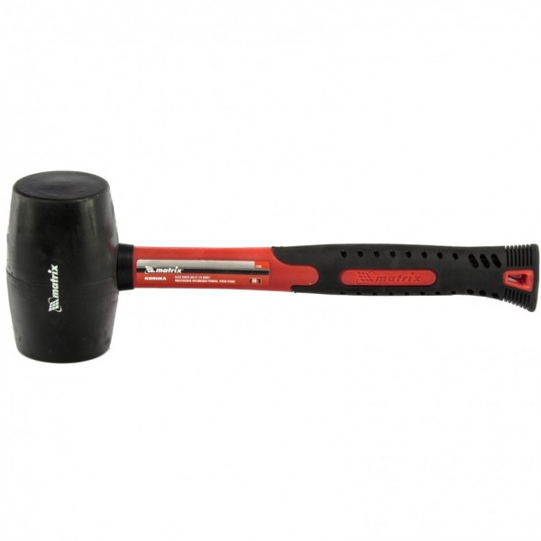 Киянка резиновая, 680 г, черная резина, фибергласовая рукоятка Matrix 11193