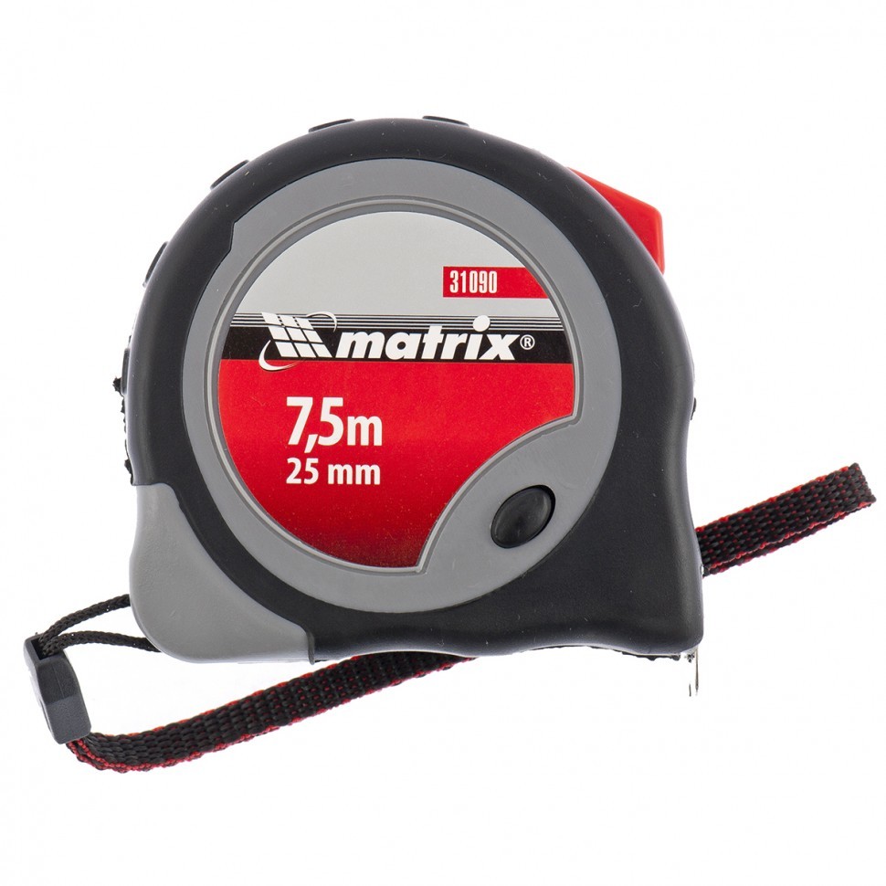 Рулетка Continuous fixation,7,5 м х 25 мм,двухкомпонентный корпус,плавная фиксация Matrix 31090