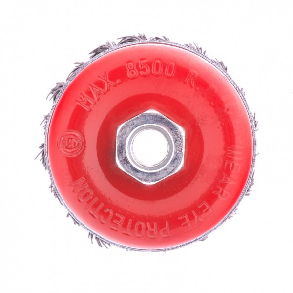 Щетка для УШМ Heavy Duty, 80 мм, М14, чашка, крученая проволока 0.5 мм Matrix 74670