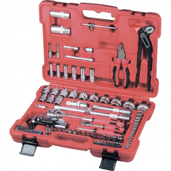 Набор слесарно-монтажный с квадратами 1/4, 1/2 и 5/16, 117 предметов Matrix ProFI 13587